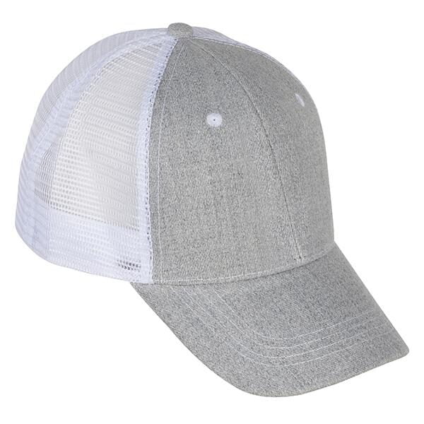 כובע מצחיה רשת כותנה אפור מוברש