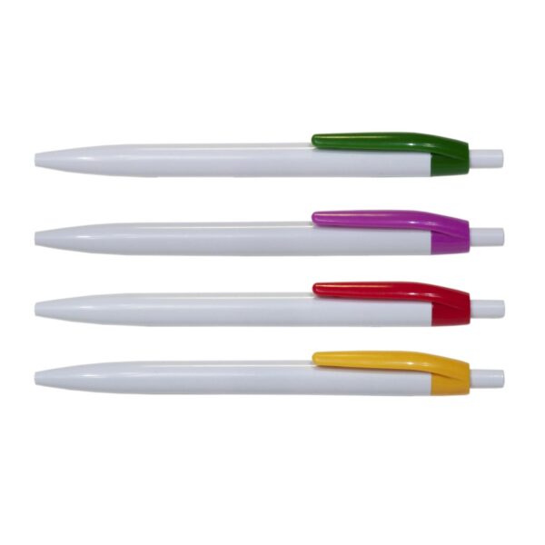 עט פלסטיק עם קליפס צבעוני