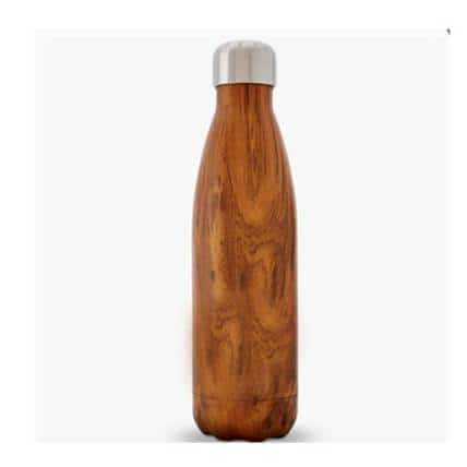 בקבוק טרמוס ממותג דמוי עץ