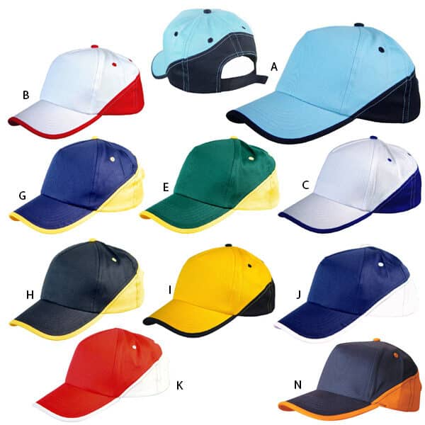 כובע 5 פאנלים בשילוב צבעים מכותנה